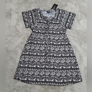 PAPILLON Bohemian Paisley Navy Mini Dress - size Small